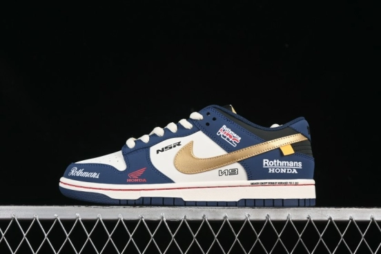 Nike SB Dunk Low Retro White Blue Anniversary Custom Low-Top Casual Skate Shoes - MU0232-365
