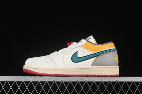 Nike Air Jordan 1 Low AJ1 Mismatched Swoosh Casual Sneakers - HV4511-133