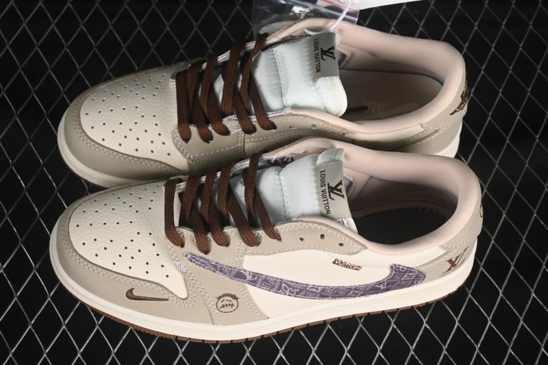 Nike Travis Scott x Fragment Design x Air Jordan 1 Low OG SP AJ1 LV Collaboration Sneakers - XS2024-060