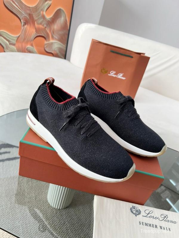 2024 Men Le Parmentier Black Wool Knit Sneakers MJ00330
