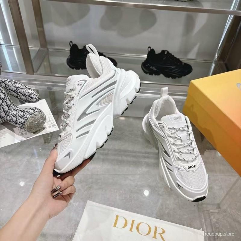 2024 Unisex Dior White Mesh Leather Sneakers MJ00360