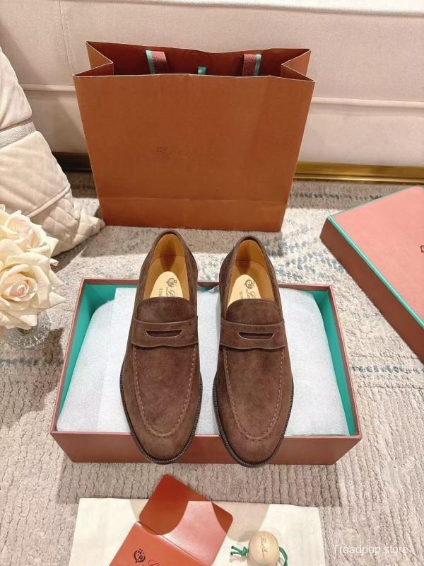 2025 Women LP Brown Suede Loafers LY00320