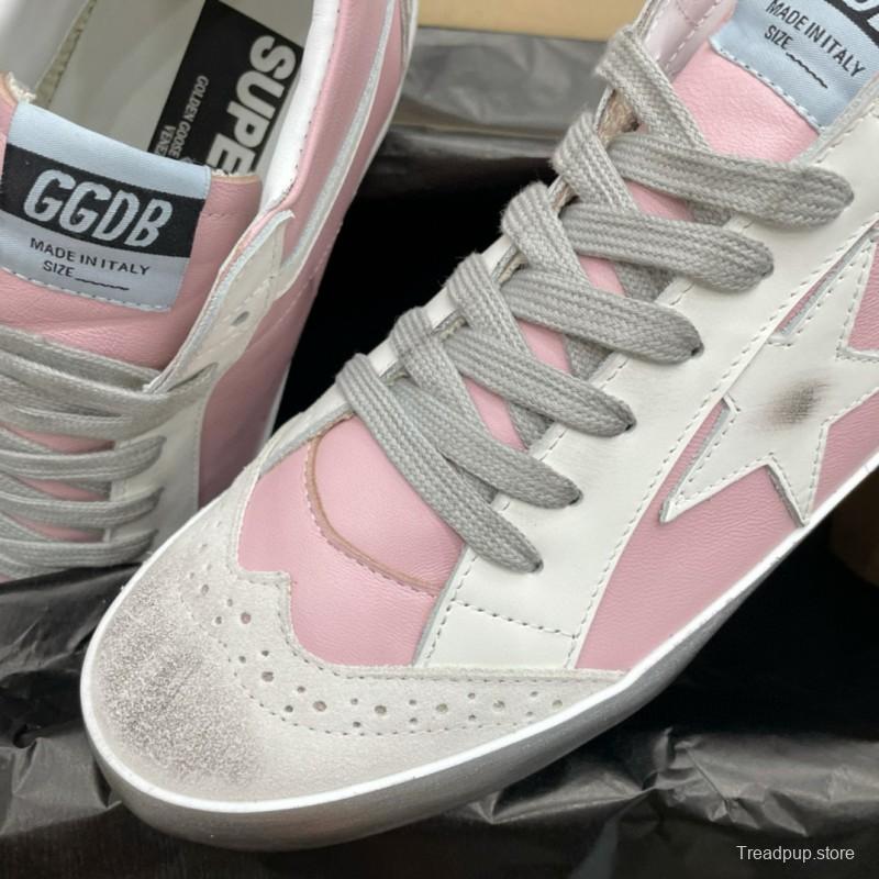 2024 Women GGDB Pink White Leather High Top Sneakers MJ00300