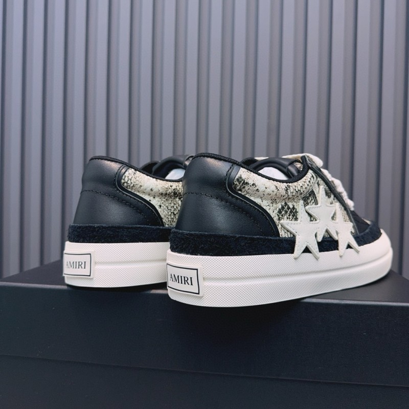 2024 Unisex Amiri Black White Leather Sneaker MJ00300