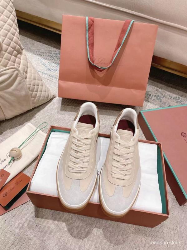 2025 Unisex Le Parmentier White Beige Soft Cow Leather Sneakers Advanced Craftsmanship LY00320(F)/LY00330(M)