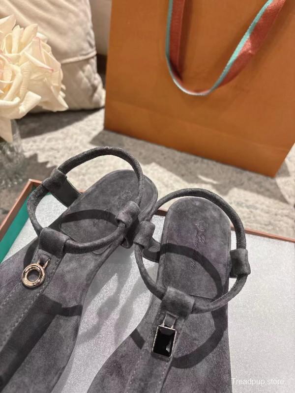 2025 LP Gray Suede Sandals