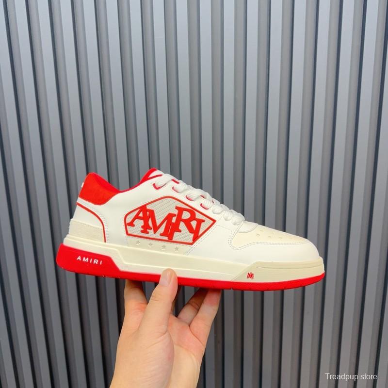 2025 Unisex Amiri White Red Leather Sneakers MJ00360