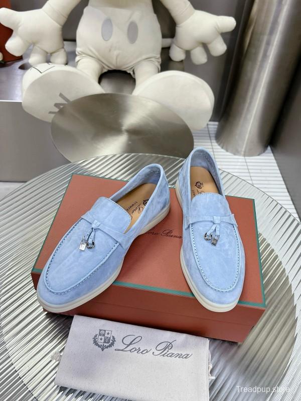 2024 Unisex Le Parmentier light blue suede Loafers MJ00270