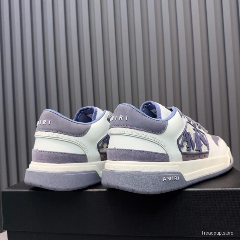 2025 Unisex Amiri White Grey Leather Sneakers MJ00360