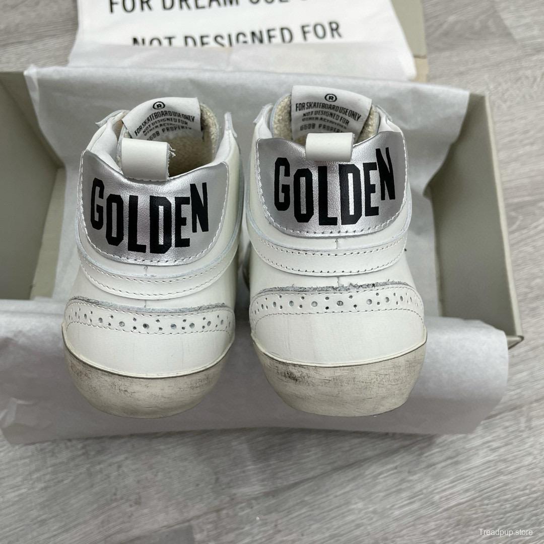 2024 Women GGDB White Black Leather Mid Star High Top Sneakers MJ00300