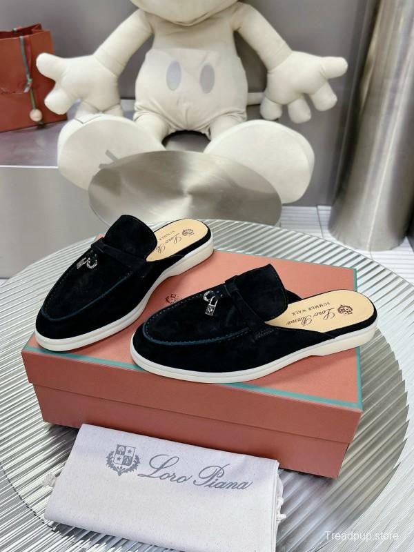 2024 Slippers LP Black Suede Loafers