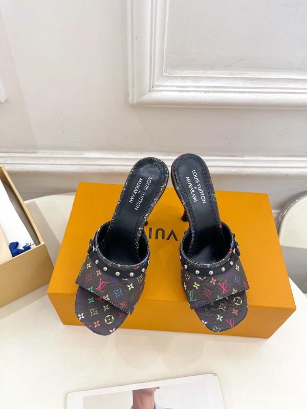 2025 Women Louis Vuitton Multicolor Leather Slippers KFY00290
