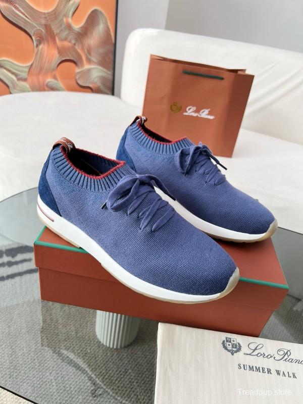 2024 Men Le Parmentier Blue Wool Knit Sneakers MJ00330