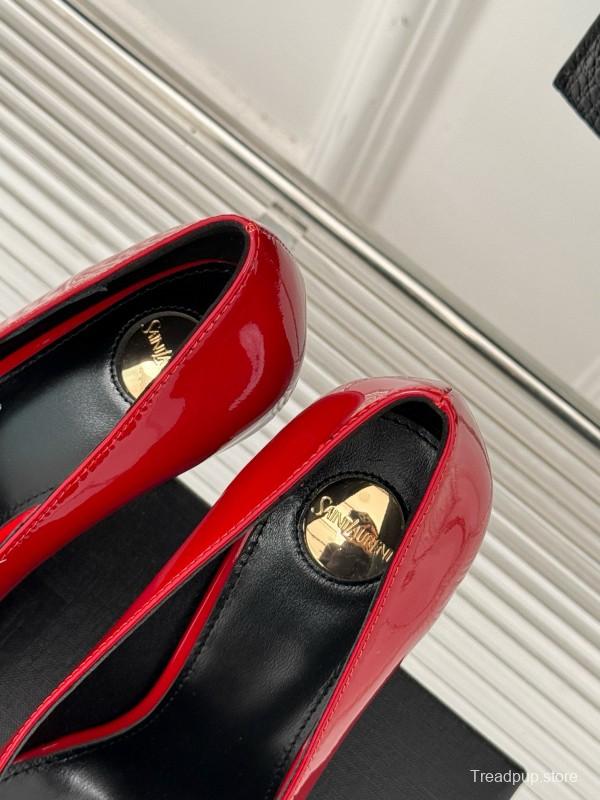 2024 Women Yves Saint Laurent Red Patent Leather Pumps MJ00330