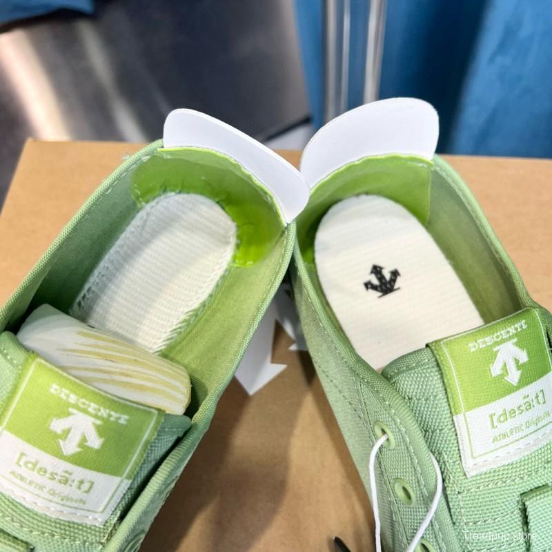 2024 Unisex DESCENTE  green canvas sneakers MJ00280