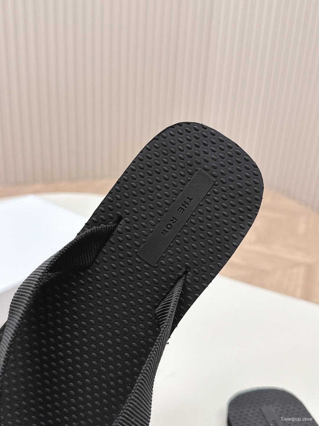 2025 The Row Black Rubber Slippers