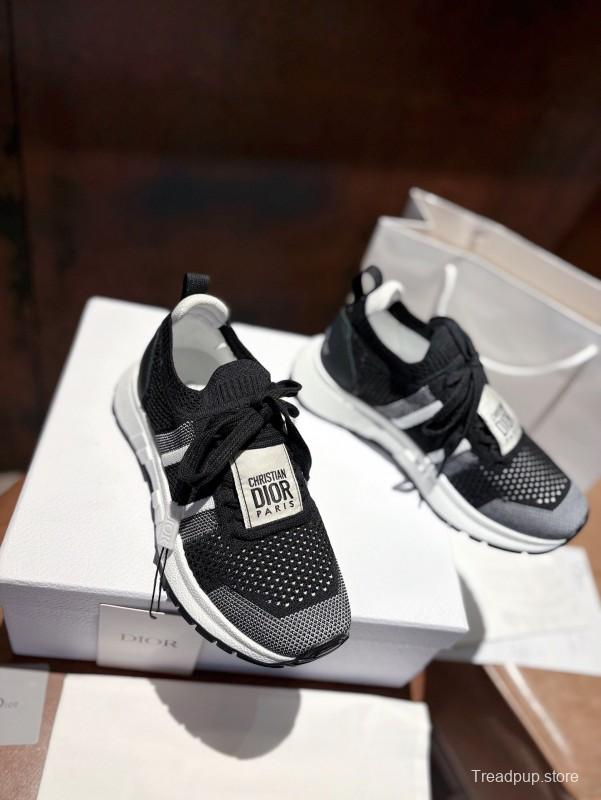 2025 Unisex Dior Black Grey Flyknit Sneakers LY00260