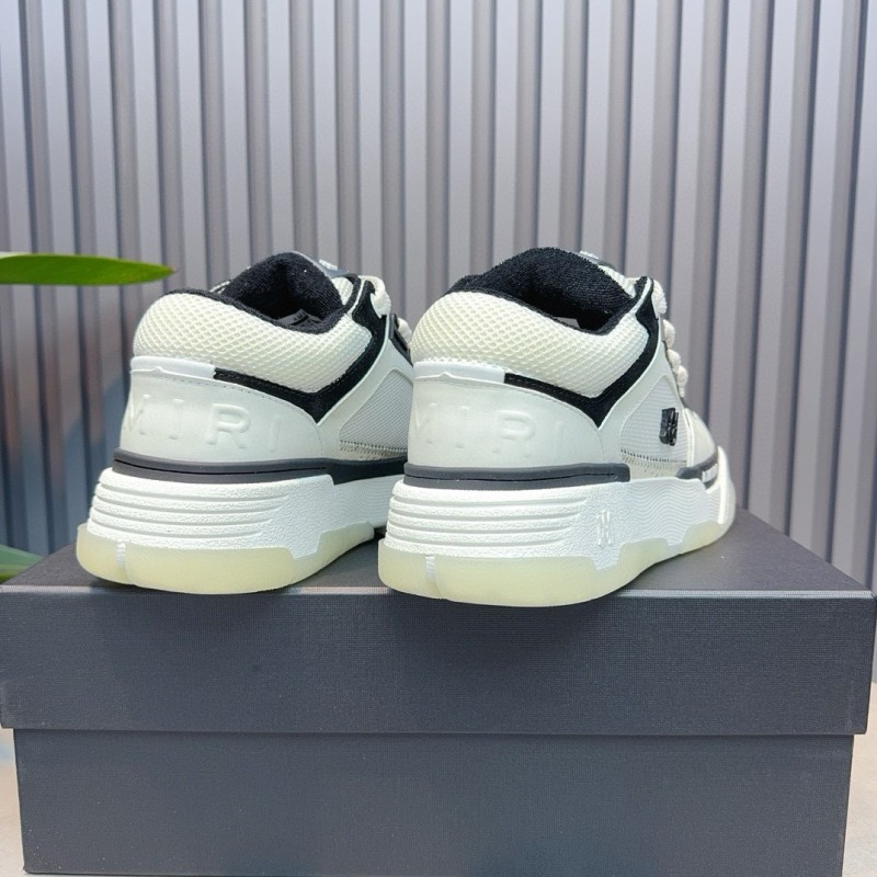 2024 Unisex Amiri White Black Leather Sneakers MJ00360