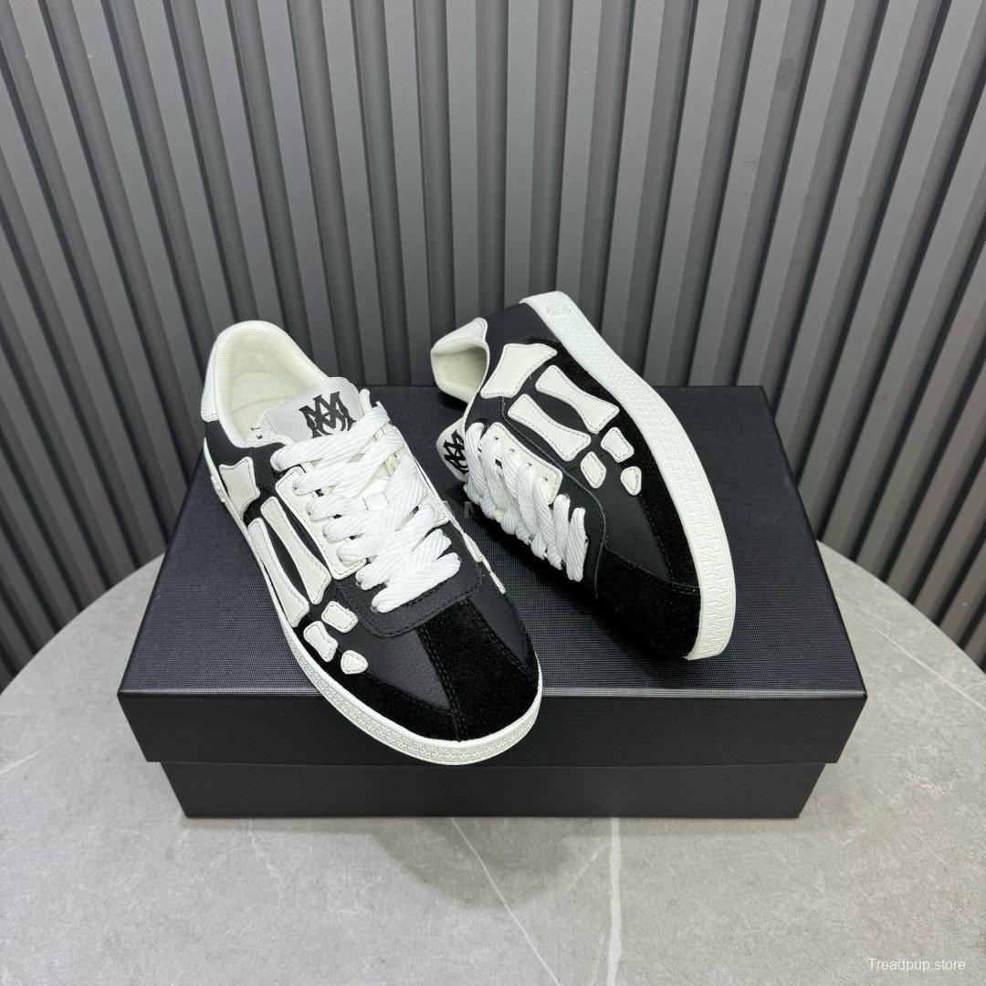 2024 Unisex Amiri Black White Leather Sneakers MJ00300