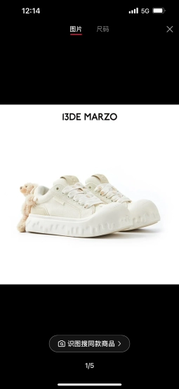 2025 Women 13DE MARZO White Canvas Leather Sneakers 3D Doll KFY00280