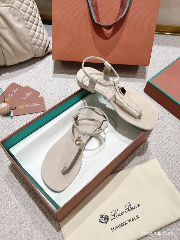 2025 Women LP Beige Suede Sandals LY00360