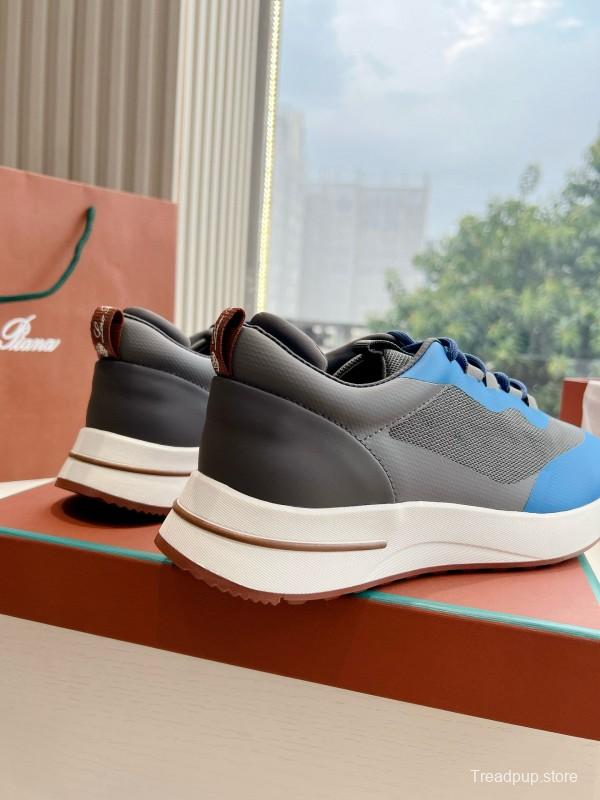 2024 Unisex Le Parmentier Blue Grey Knit Casual Sneakers Top Version MJ00340