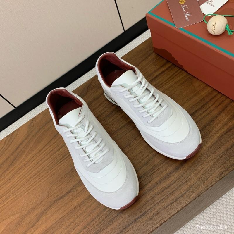 2025 Women Le Parmentier White Suede Leather Casual Sneakers LY