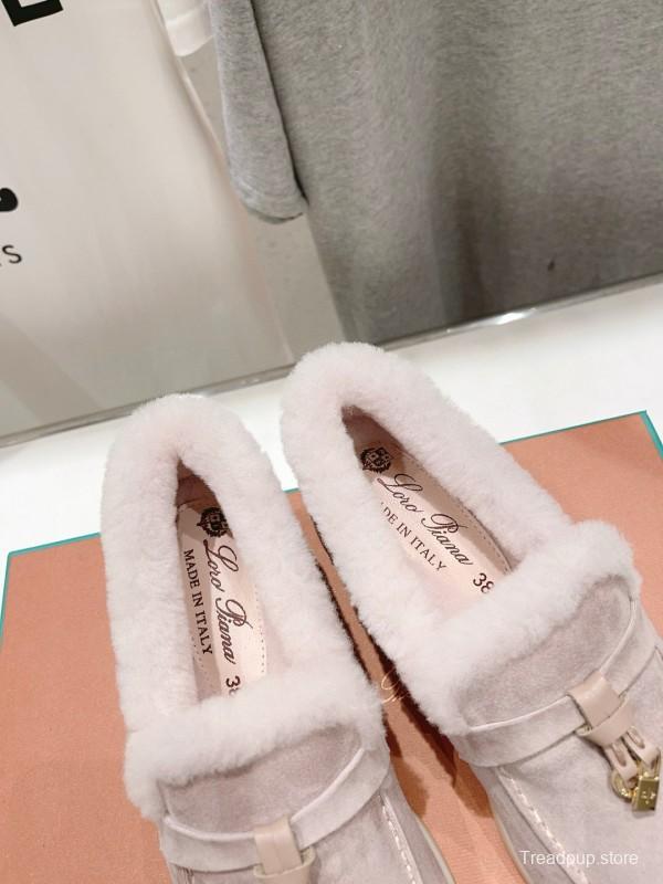 2024 Women LP Beige Suede Shearling Loafer MJ00300