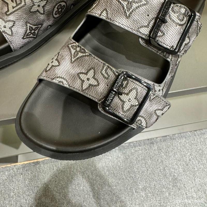 2024 Slippers Louis Vuitton Gray Leather Slippers MJ00210