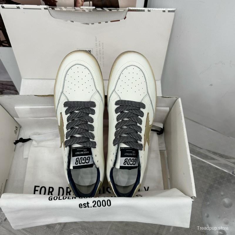 2024 Unisex GGDB White Gold Leather Sneakers MJ00260