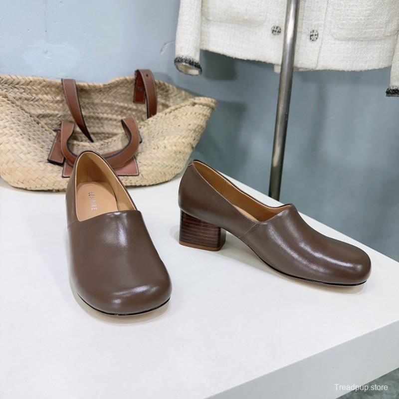 2025 Women Lemaire Brown Leather Loafers