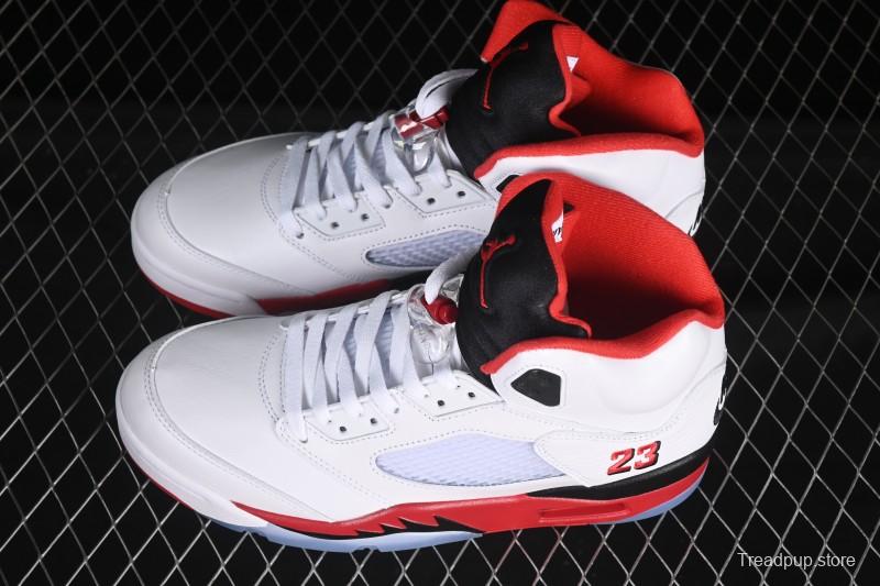 Nike Air Jordan 5 Retro Fire Red Black Tongue Basketball Shoes - HQ7978-101