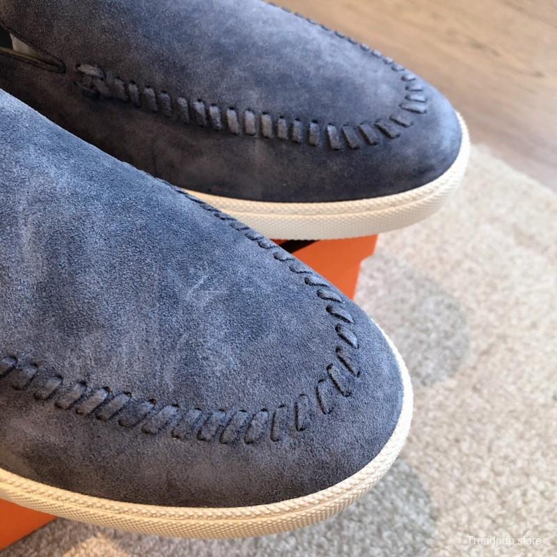 2025 Unisex Hermes Blue Suede Plimsolls AS00380