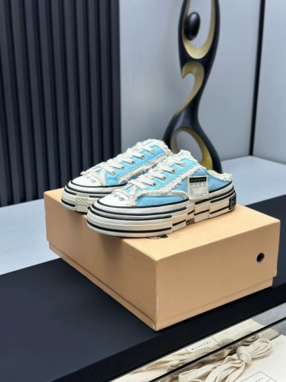 2025 Unisex XVESSEL Blue White Canvas Plimsolls Vulcanized AS00240