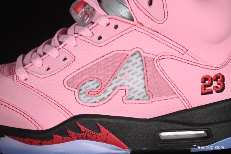 Awake NY Air Jordan 5 Retro Sneakers with Arctic Pink Colorway and Awake NY Logo Mesh - DV4982-600