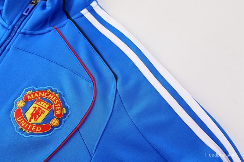 25/26 Manchester United Blue Full Zipper Jacket +Long Pants