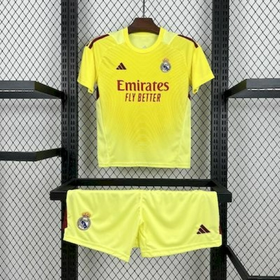 2025/26 Kids Real Madrid Yellow Goalkeeper Kit