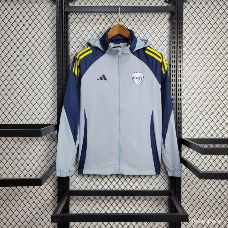 25/26 Boca Juniors Jacket Light Blue Windbreaker