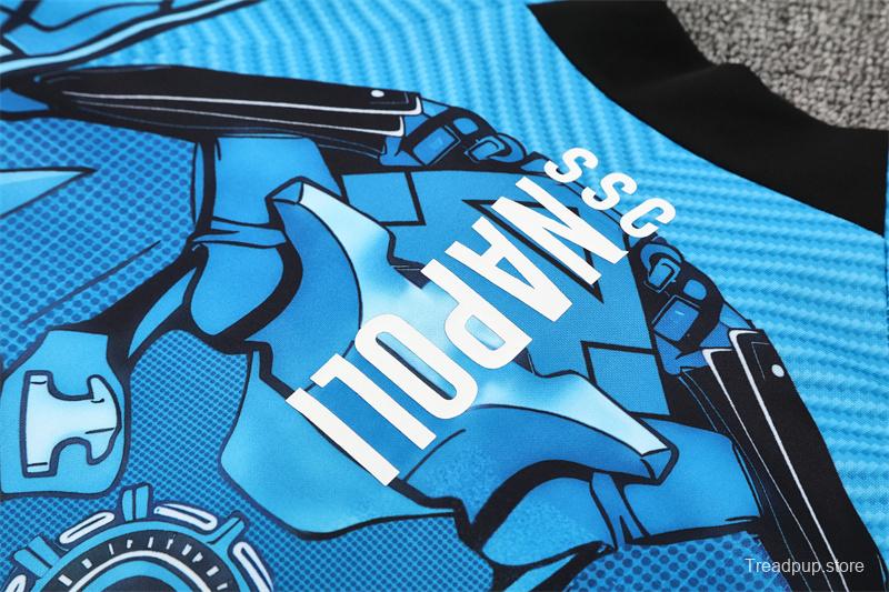 25/26 Napoli Light Blue Camouflage Half Zipper Jacket+Long Pants