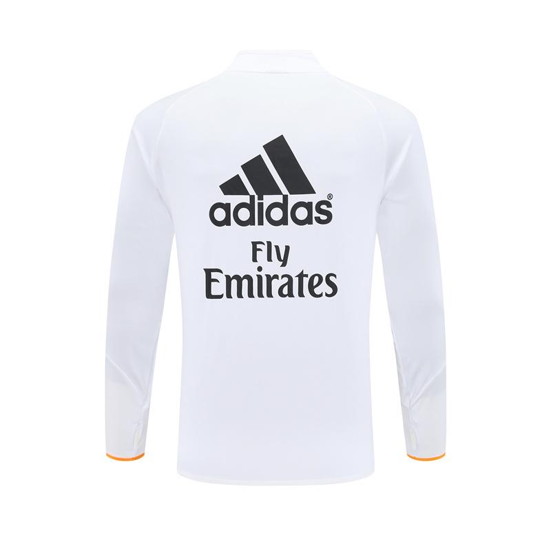 Retro 13/14 Real Madrid White Half Zipper Jacket