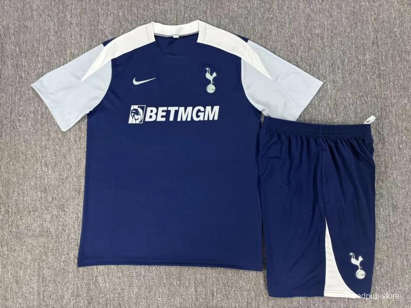 25/26 Kids Tottenham Hotspur Royal Blue Short Sleeve+Soccer Shorts