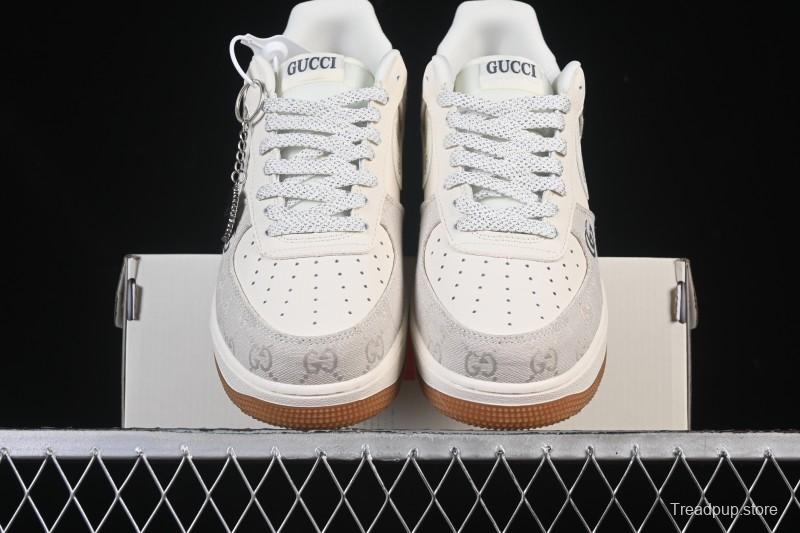 Nike Air Force 1 '07 Low Gucci Collaboration Smoke Grey Gum Low-Top Casual Sneakers - DK0188-084