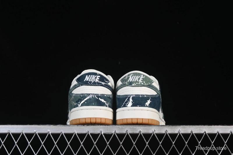 Nike SB Dunk Low Military Green Woven Custom Low-Top Casual Skate Shoes - SC0601-464