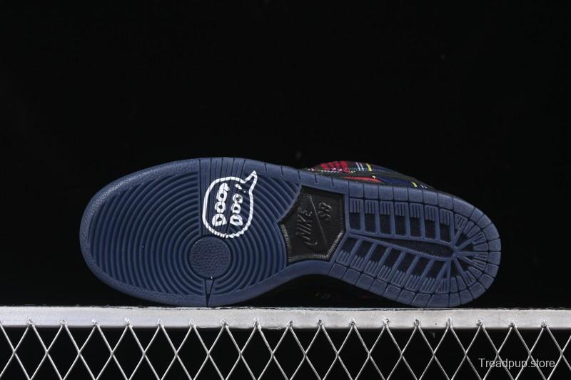 Nike SB Dunk Low Nardwuar Collaboration Scottish Plaid Low-Top Casual Skate Shoes - II1493-600