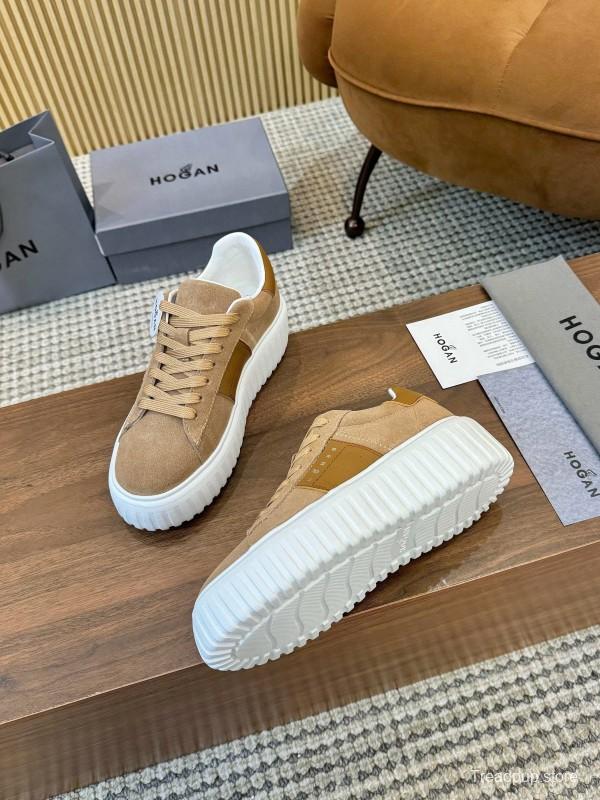 Hogan H-STRIPES Series Couple Thick Sole Biscuit Shoes Casual Sneakers - AS00310