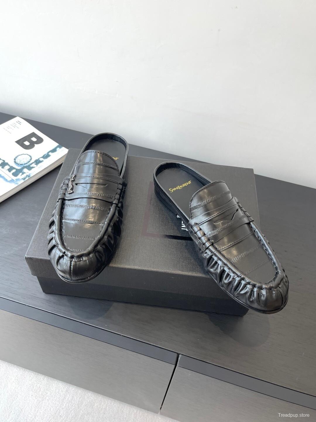 Saint Laurent Classic Loafer Half-Drag Mule Shoes - KF Y00350