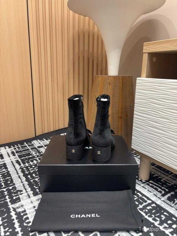 Chanel 2025/SS Bow CC Crystal Buckle Ankle Boots - LY00340/LY00350