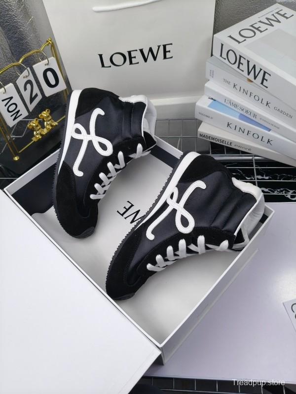 LOEWE High-Top German Training Sneakers Retro Fashion Casual White Shoes - LY00330