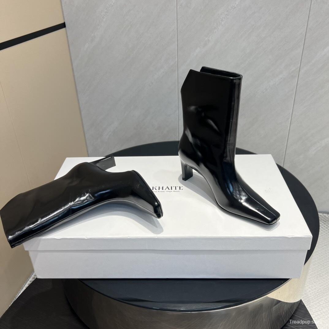 Khaite 2025/SS Fashion Square Toe Slip-On Ankle Boots - KFY00390