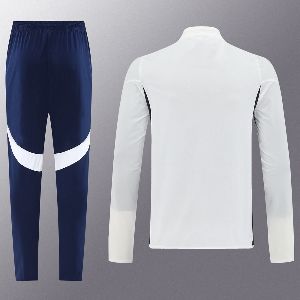 25/26 Arsenal White S-2XL Half Zipper Jacket+Long Pants